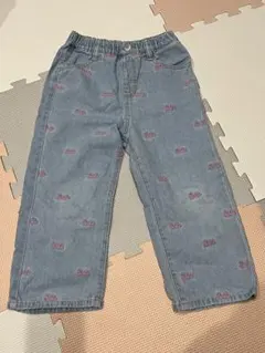 週末限定価格★【Barbie】デニムパンツ ロゴ総柄 女の子 キッズ