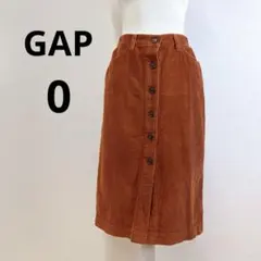 GAP ボタンフロント コーデュロイ ミディスカート 0