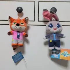 ズートピア ニック ジュディ ぬいぐるみ キーホルダー 香港 海外限定 セット