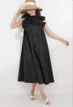 シフォン【新品未使用】OBLI コットンリボンワンピース　0サイズ シフォン様専用【新品未使用】OBLI コットンリボンワンピース 0サイズ