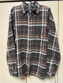 ２枚セット販売　UNIQLO ブラウン・レッド　チェック柄ネルシャツ 3XL