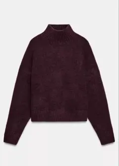 ZARA バーガンディ タートルネックセーター L ザラ