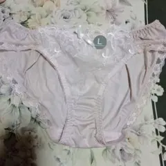 Lサイズ くすみピンク 花柄レースショーツ 新品