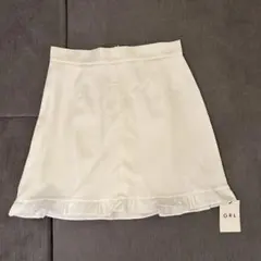 GRL インパン裏地付き　フレアミニスカート[at1530] 白　M