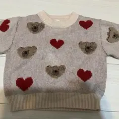 après les cours クマ ハート セーター