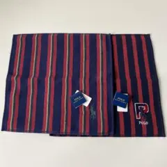 ラルフローレン メンズ タオルガーゼハンカチ 2セット ストライプ 色違いセット