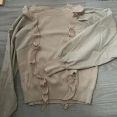 AZUL by MOUSSY ベージュフリルニット M