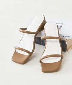 新品 menue 細ストラップ変形ヒールサンダル