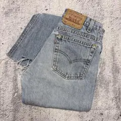 Levi's 505ヴィンテージ　ストレートデニム　ダメージデニム　ライトブルー