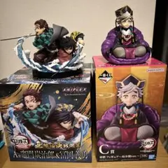 鬼滅の刃 竈門炭治郎&富岡義勇 、一番くじ童磨（幼少期）フィギュア2個セット