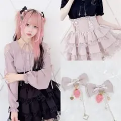 LIZLISA リズリサ ローズリボンシフォン ワンピース 半袖 ホワイト 花