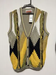 幾何学模様 ニットベスト 中古