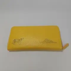 水晶院　黄虎發財蛇柄財布　ラウンドファスナー長財布　イエローのサムネイル