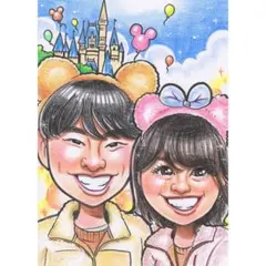 似顔絵オーダー ウェディング カップル 結婚式 誕生日 記念日