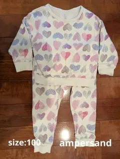 ampersand パジャマ 上下セット ハート柄