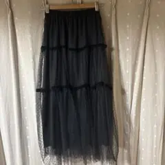 ABITOKYO 黒ドットチュールスカートのサムネイル