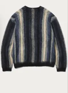 ストライプ柄ニットカーディガン