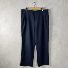 ユーロ古着 ストライプ柄 スラックス パンツ カルヴェン ネイビー ヴィンテージ