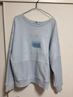 トミーヒルフィガー　トレーナー　エンブロイダリー（刺繍）ロゴ　水色　ブルー