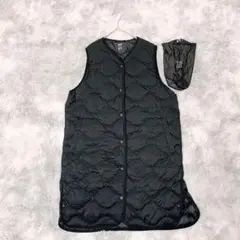 UNIQLO ユニクロ　ウルトラライトダウンロングベスト　ブラック　L 　収納袋