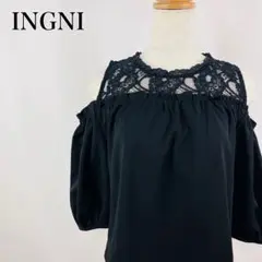 イング　フリル　レース　パスフリーブ　オープンショルダー　半袖トップス 4219
