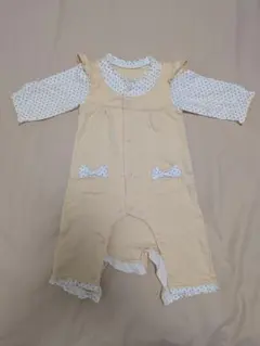 ロンパース 60-70cm 長袖 リボン付き