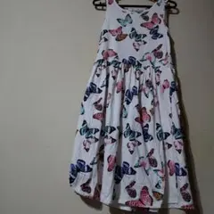 メルカリ便 H&M 蝶々 バタフライ ノースリーブ ワンピース 165