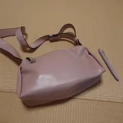 2WAY ヴィーガンレザー横長スクエアボストンバッグ/ショルダーバッグ