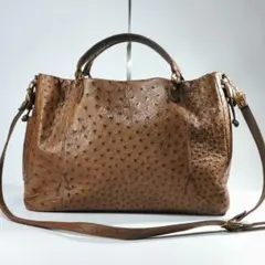 EXCELA エクセラ オーストリッチ 2way トートバッグ ショルダー 本革
