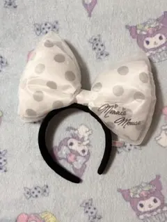 ディズニー　ミニーマウス リボン付きカチューシャ