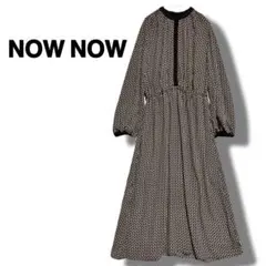 ロングワンピース　マキシ丈ワンピース 長袖　L　総柄　レトロ　アンティーク