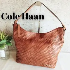 美品 コールハーン 編み込み レザー ショルダーバッグ 鞄 レディース メンズ