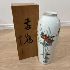 美品　有田焼　秀峰　陶器　花瓶　木箱付き