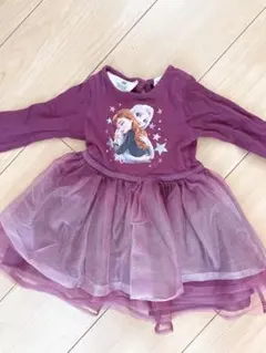 アナと雪の女王 エルサ ワンピース 90cm 92cm 紫 スカート