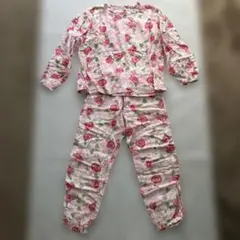 コンビミニ　ピンク　バラ柄パジャマセット 130cm