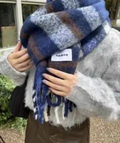 nemne チェック柄マフラー Fサイズ