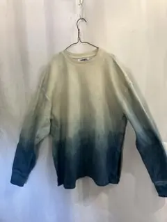 藍染グラデーションファッフル素材トレーナーユニセックス