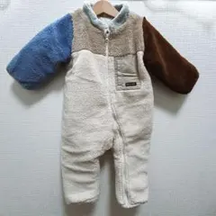 petit main 配色ボア ジャンプスーツ