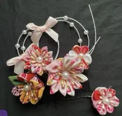 【ハンドメイド】つまみ細工　七五三　髪飾り　3点セット