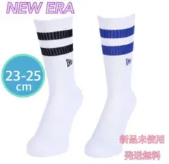 ニューエラ クルーソックス ブラック　ブルー 23-25センチ 新品 タグ付きのサムネイル