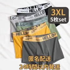 ボクサーパンツ 3XL 5枚セット 伸縮 通気性 メンズ 下着 インナー 洗替え
