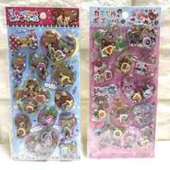 カプセルポップシール　ガールズ　アニマル　２点セット　平成レトロ