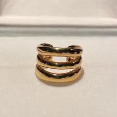 K18YG イヤーカフ 3連 18k イエローゴールド 三連 シングル 片耳 