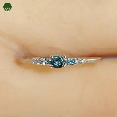 【34-32】アレキサンドライト　ダイヤモンド　リング0.17ct D0.02cのサムネイル