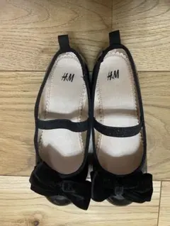 H&M ブラックリボンバレエシューズ