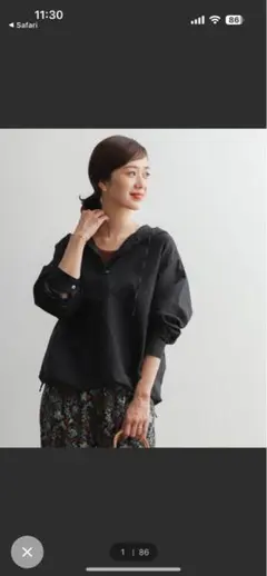 アーバンリサーチドアーズ コットンラミーパーカー　ブラック　M