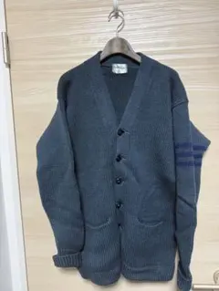 70s レタード　カーディガン　ウール　ボーダー