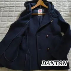 ダントン ウールモッサ ダブルブレスト コート ネイビー 40