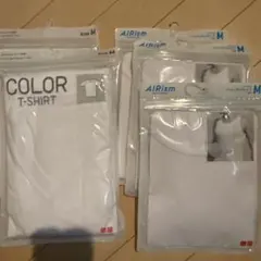 ユニクロエアリズムメッシュタンクトップ×3カラーVネックT(半袖)×2セット