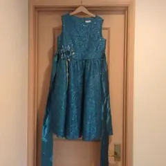 ターコイズブルー レースドレス 150cm